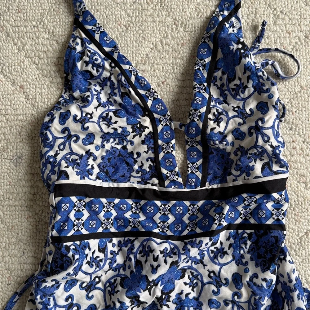 Anthropologie Nanette Lepore St. Etienne Goddess One Piece Halter Swimsuit - Picture 4 of 10